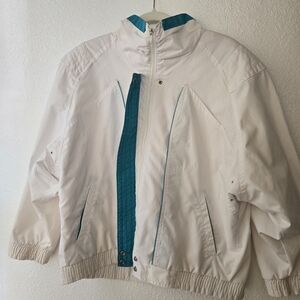 FLEET STREET 80s White Bomber Jacket Vintage